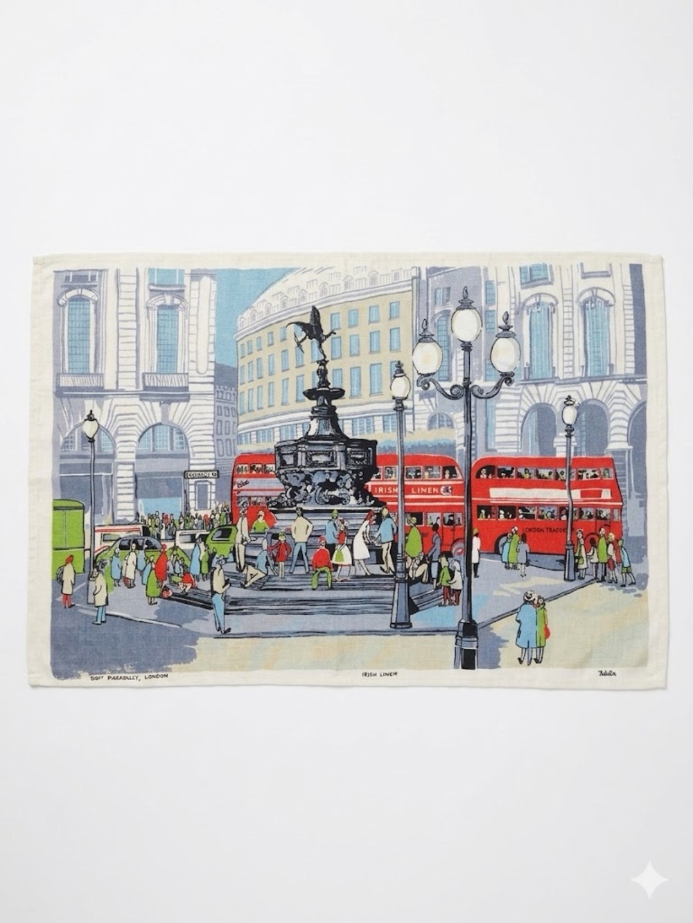 Ulster Pure Irish Linen Tea Towel, Eros Piccadilly, London Kitchen Wall Hanging